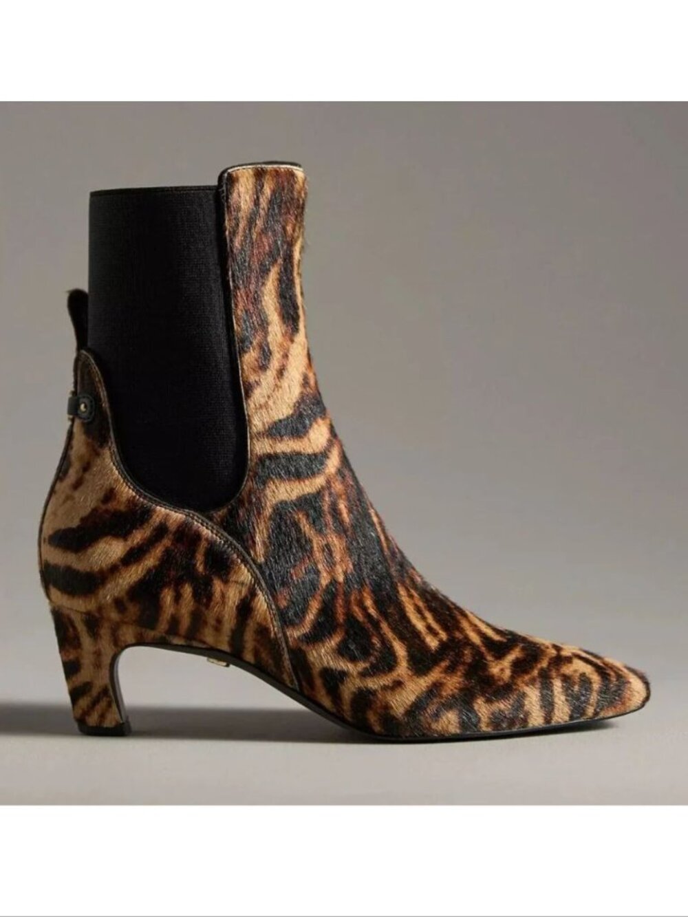 Sam Edelman Margo Ankle Boots Bootie Size 7.5 Kitten Heel Animal Calf Hair NEW